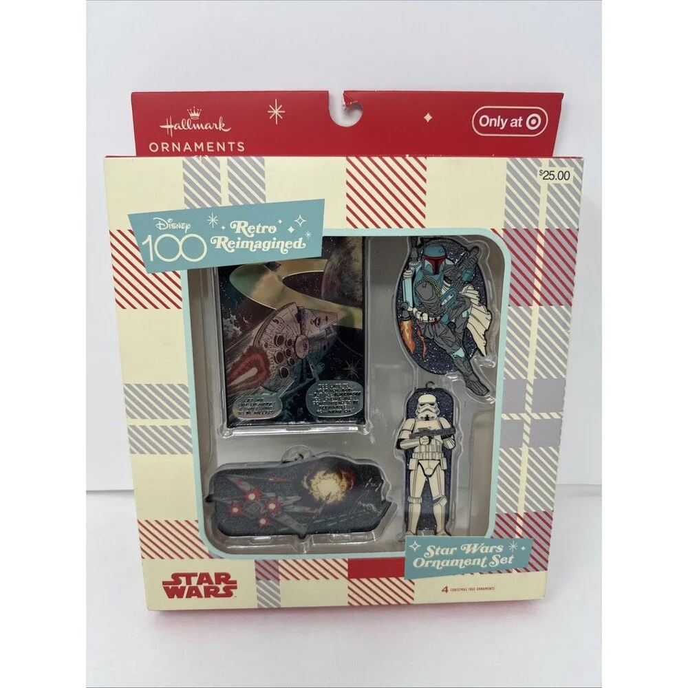 Hallmark Disney Ornament Set 100 Years RETRO REIMAGINED STAR WARS BOBA FETT NEW